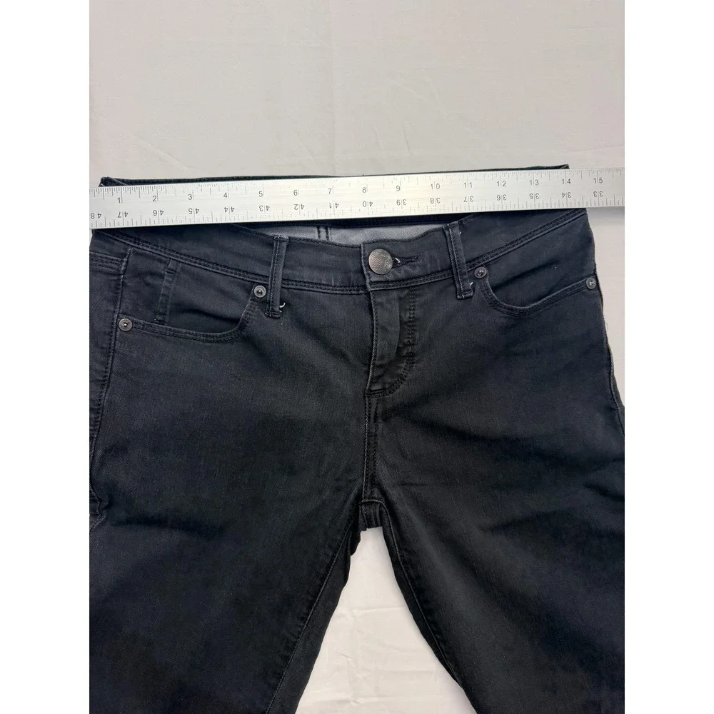 Free People Skinny Jeans Womens 26 Black Dark Wash‎ Mid Rise Stretch Denim 26x28